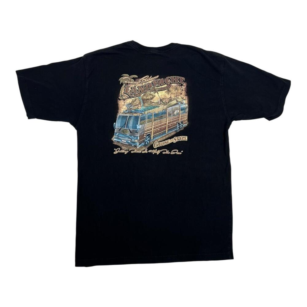 Vintage Tommy Bahama T-Shirt Mens Large Black Land Yacht